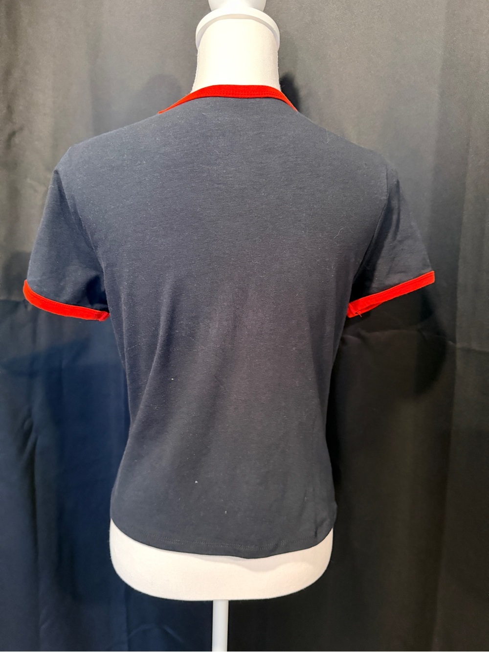 Hybrid Apparel Black Tee with Red Trim and White F1 Logo - Picture 3 of 6